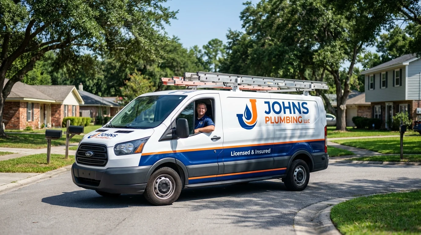 Johns Plumbing LLC service van in Bronxville, NY