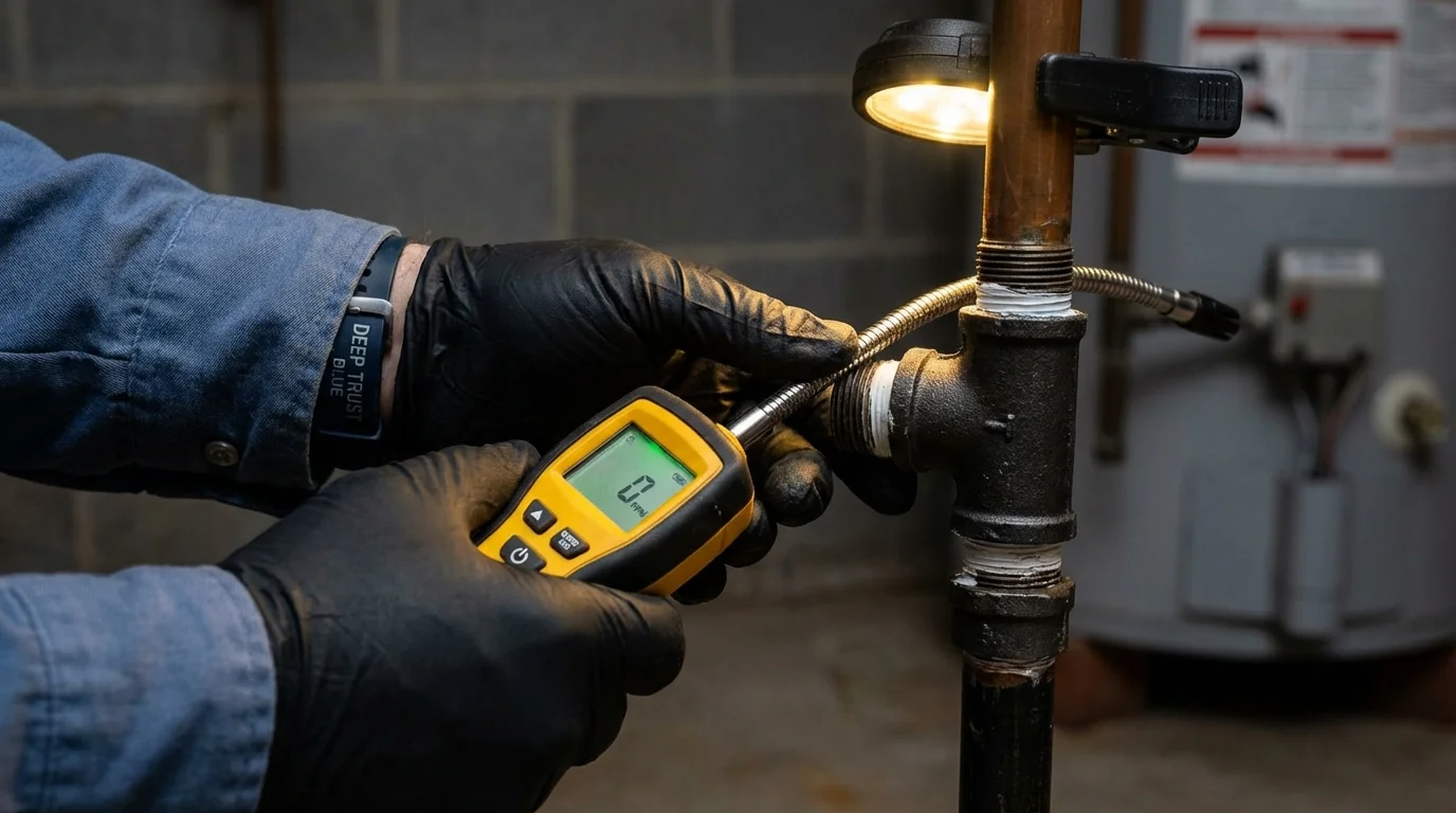 Gas leak detection with electronic sniffer by Johns Plumbing LLC in Bronxville